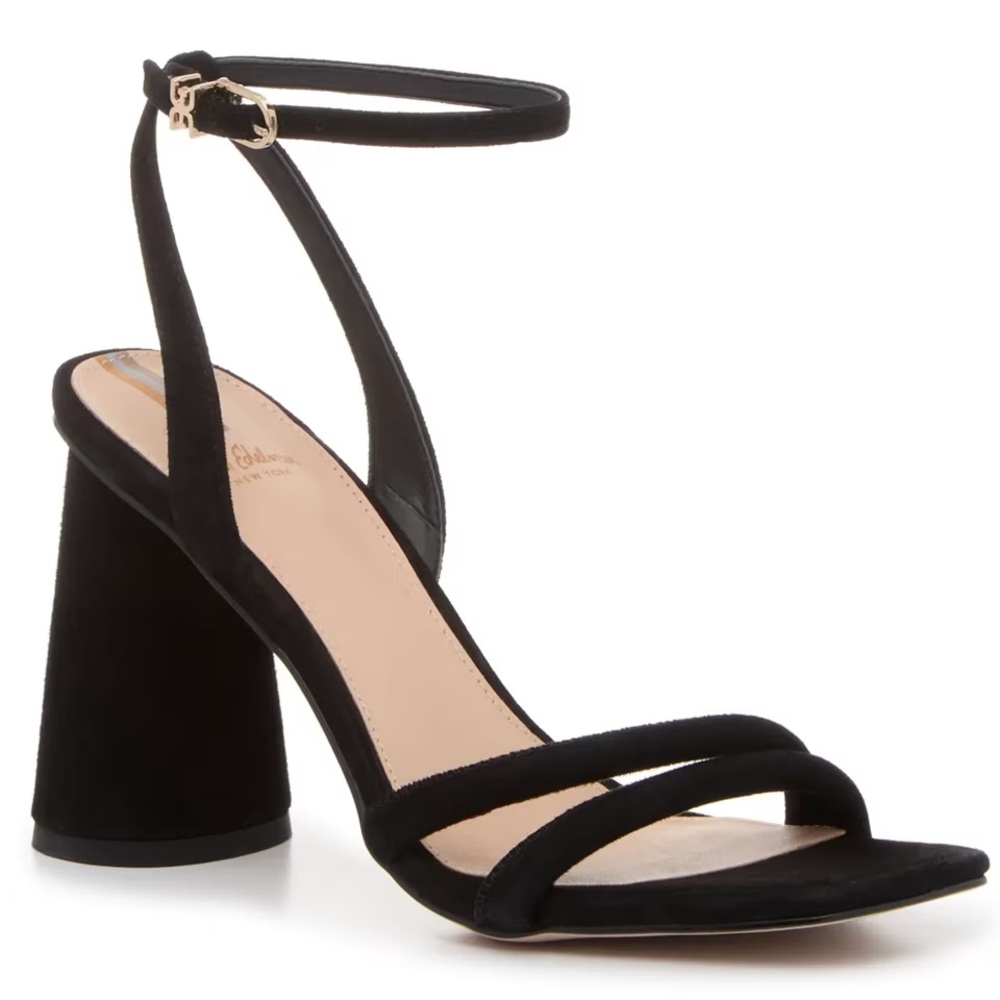 Sam Edelman Kia Sandal Black Suede Block Heel Women’s size 6